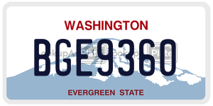BGE9360 license plate in Washington
