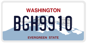 BGH9910 license plate in Washington
