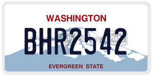 BHR2542  license plate in WA