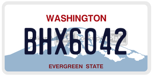 BHX6042 license plate in Washington