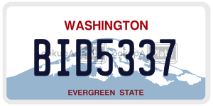 BID5337  license plate in WA