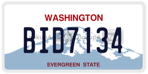 BID7134  license plate in WA