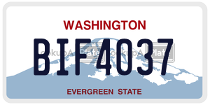 BIF4037  license plate in WA