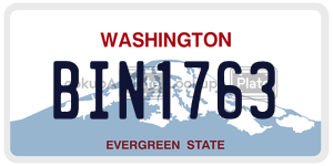 BIN1763 license plate in Washington