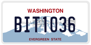 BIT1036 license plate in Washington
