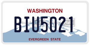 BIU5021 license plate in Washington