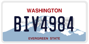 BIV4984 license plate in Washington