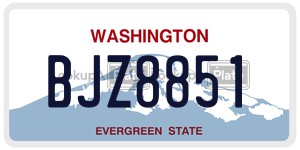 BJZ8851 license plate in Washington