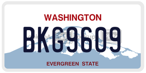BKG9609  license plate in WA