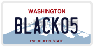 BLACK05 license plate in Washington