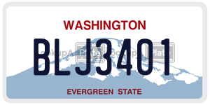 BLJ3401 license plate in Washington