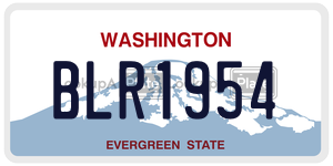 BLR1954 license plate in Washington