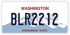 BLR2212 license plate in Washington