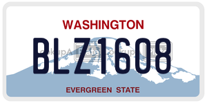 BLZ1608 license plate in Washington