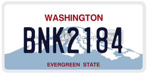 BNK2184 license plate in Washington