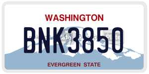 BNK3850 license plate in Washington