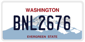 BNL2676  license plate in WA