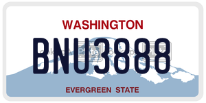 BNU3888 license plate in Washington