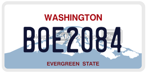 BOE2084  license plate in WA