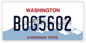 BOG5602  license plate in WA