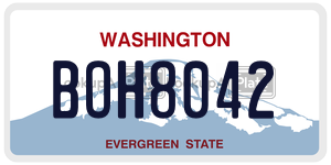 BOH8042 license plate in Washington