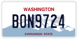 BON9724 license plate in Washington
