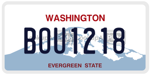 BOU1218  license plate in WA