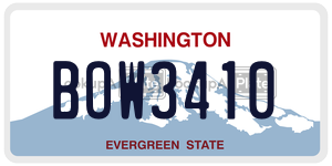 BOW3410  license plate in WA