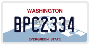 BPC2334 license plate in Washington