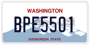 BPE5501  license plate in WA