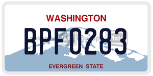 BPF0283 license plate in Washington