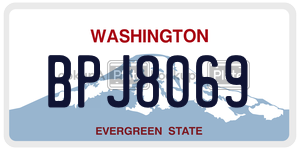 BPJ8069 license plate in Washington