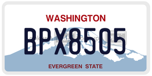 BPX8505 license plate in Washington