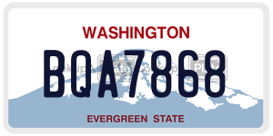 BQA7868 license plate in Washington