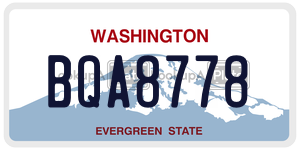 BQA8778 license plate in Washington