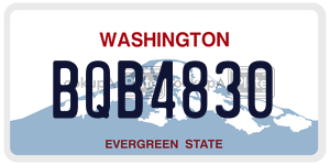 BQB4830 license plate in Washington