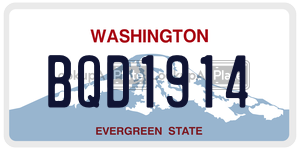BQD1914 license plate in Washington
