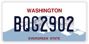BQG2902 license plate in Washington
