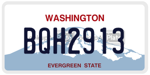 BQH2913 license plate in Washington