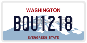 BQU1218  license plate in WA
