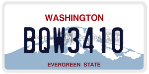 BQW3410  license plate in WA