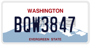 BQW3847  license plate in WA