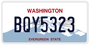 BQY5323  license plate in WA