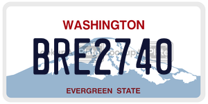 BRE2740 license plate in Washington
