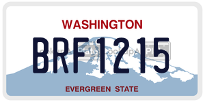 BRF1215 license plate in Washington