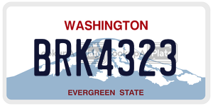 BRK4323  license plate in WA