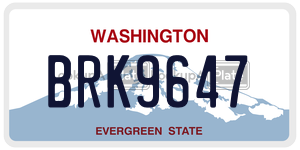 BRK9647  license plate in WA