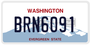 BRN6091 license plate in Washington
