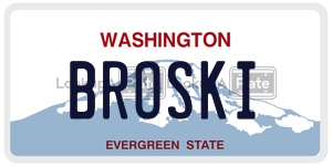 BROSKI  license plate in WA