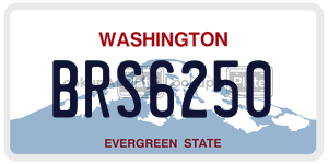 BRS6250 license plate in Washington
